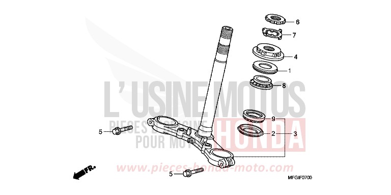LENKSCHAFT von Hornet ABS PEARL NIGHTSTAR BLACK (NHA84) von 2011